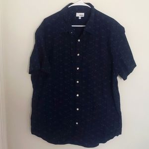 Patterned Button Down Shirt Sleeve